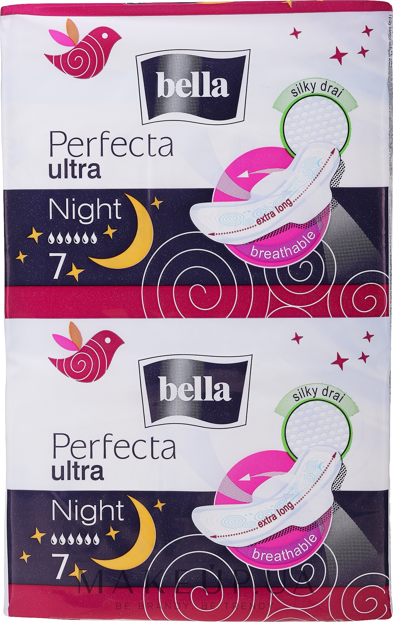 Прокладки ночные Perfecta Ultra Night Silky Drai, 7+7 шт - Bella  — фото 14шт