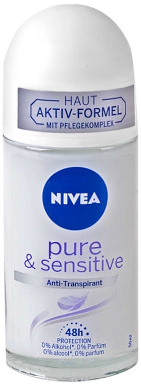 Кульковий дезодорант-антиперспірант - NIVEA Pure And Sensitive Anti-Transpirant — фото N1