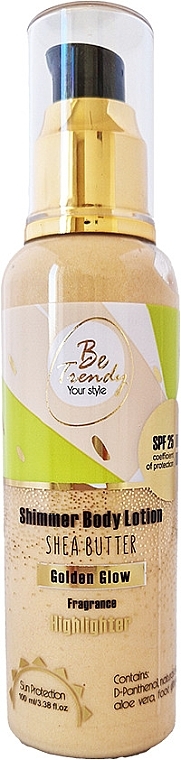 Лосьон-шиммер для тела "Golden Glow" - Be Trendy Shimmer Body Lotion — фото N1