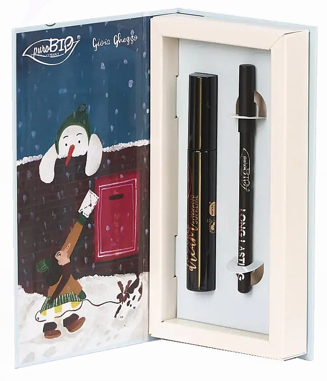 Набір "Сніговик" - PuroBio Cosmetics Christmas Box The Snowman (mascara/11ml + eye/pencil/1.3g) — фото N3