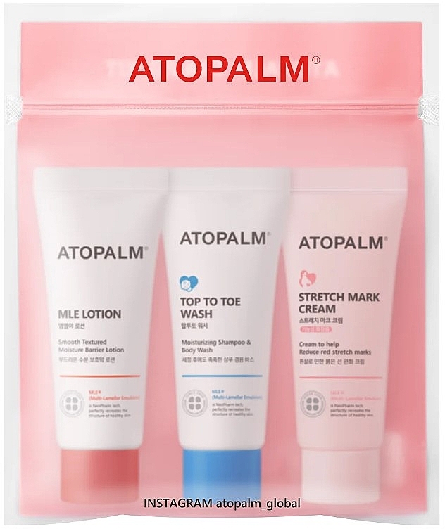 Набор - Atopalm Travel Kit (lot/20ml + cr/20ml + sh/gel/20ml) — фото N2