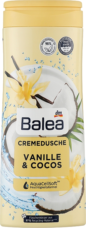 Крем-гель для душу "Ваніль і кокос" - Balea Dusche & Creme Vanille und Cocos — фото N2