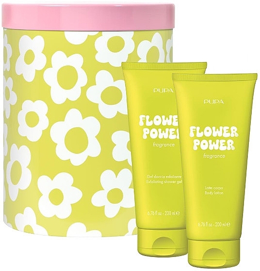 Pupa Flower Power - Набор (exf/sh/gel/200ml + b/lot/200ml) — фото N1