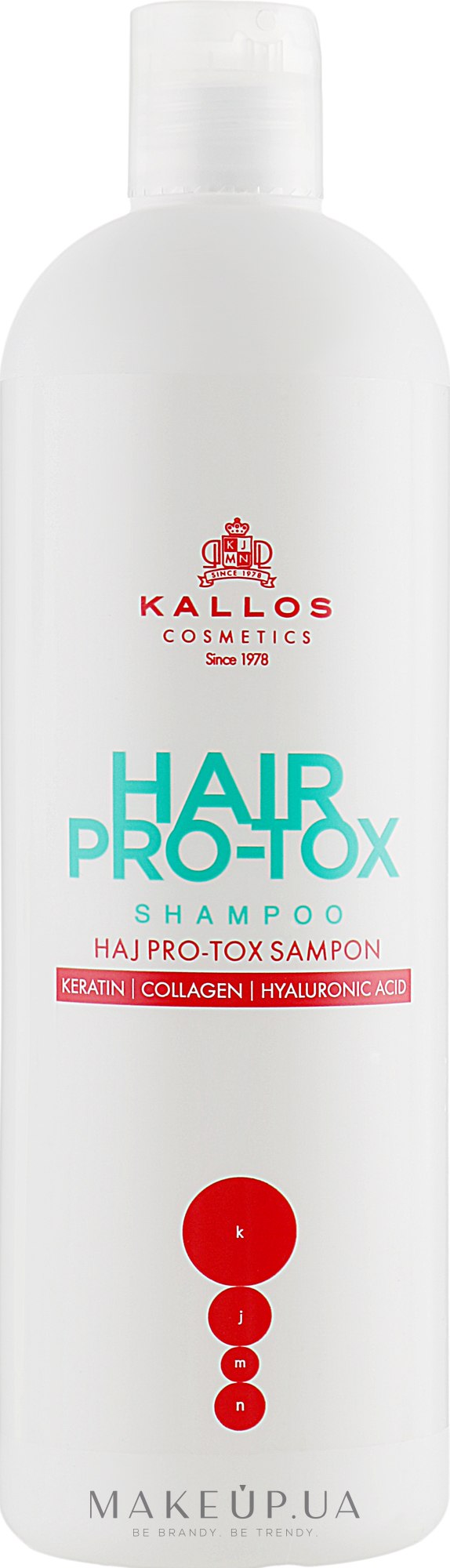 Шампунь для волосся з кератином, колагеном і гіалуроновою кислотою - Kallos Cosmetics Hair Pro-tox Shampoo — фото 500ml