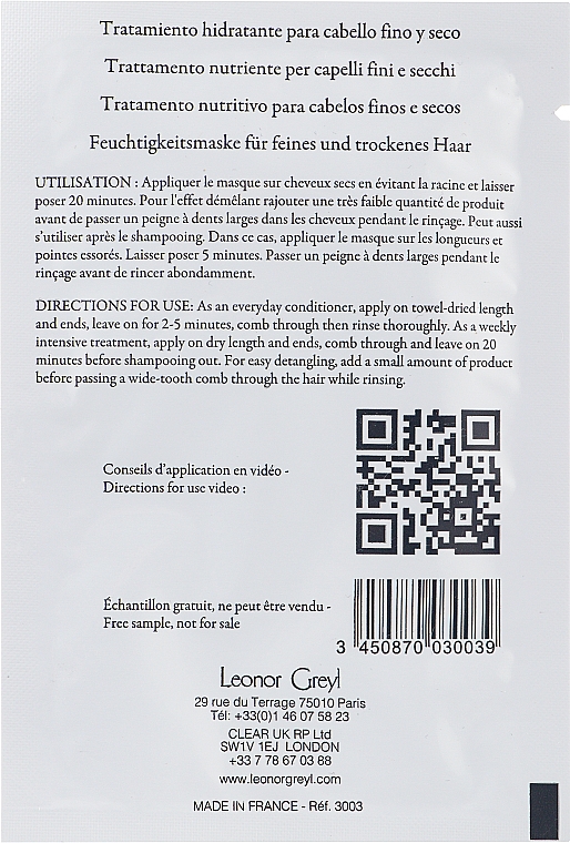 Маска для ухода за волосами из цветов жасмина - Leonor Greyl Masque Fleurs De Jasmin (пробник) — фото N2