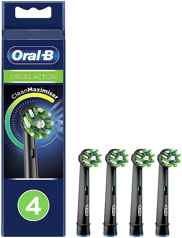Змінна насадка для електричної зубної щітки, 4 шт. - Oral-B Cross Action Black Power Toothbrush Refill Heads — фото N1