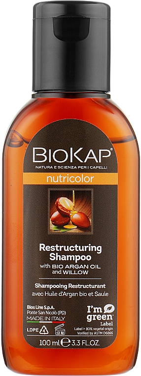 Реструктурирующий шампунь для окрашенных волос - BiosLine Biokap Nutricolor (пробник) — фото N1