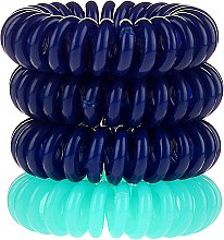 Резинки для волос темно-синие+бирюзовая, 4 шт - Hair Springs — фото N2