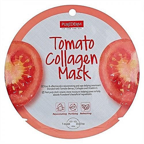 Колагенова маска - Purederm Tomato Collagen Mask — фото N1