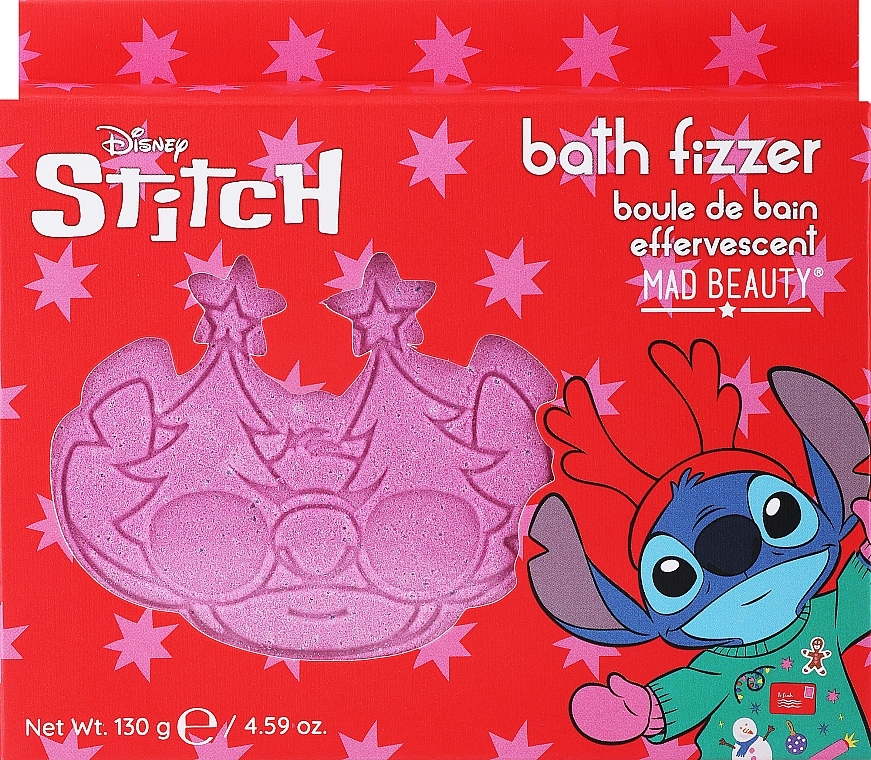 Бомбочка для ванни "Стіч" - Mad Beauty Disney Stitch At Christmas Single Fizzer — фото N1