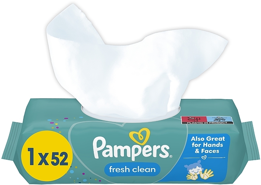 Дитячі вологі серветки "Fresh Clean", 52 шт - Pampers