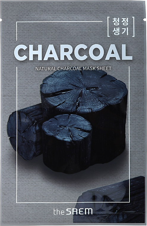 Тканинна маска з деревним вугіллям - The Saem Natural Charcoal Mask Sheet — фото N1