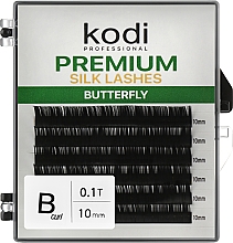 Накладні вії Butterfly Green B 0.10 (6 рядів: 10 мм) - Kodi Professional — фото N1