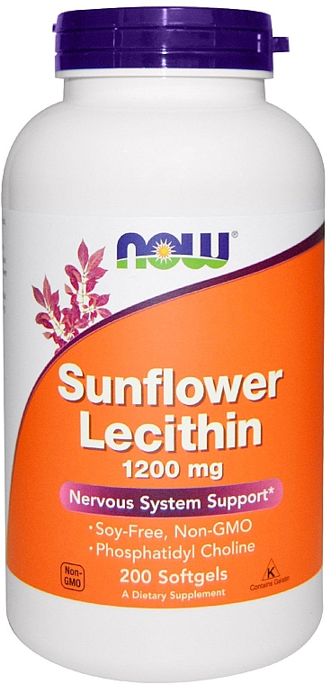 Лецитин подсолнечный 1200мг в желатиновых капсулах - Now Foods Sunflower Lecithin 1200mg Softgels — фото N2
