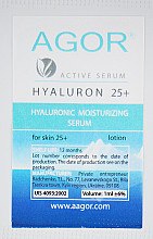 Духи, Парфюмерия, косметика Увлажняющая сыворотка с гиалуроновой кислотой 25+ - Agor Hyaluron Active Serum (пробник)