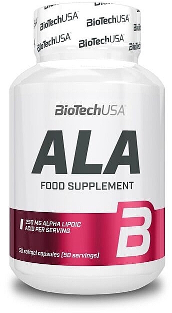 Харчова добавка "Альфа-ліпоєва кислота" - BioTechUSA ALA Alpha Lipoic Acid 250 Mg — фото N1