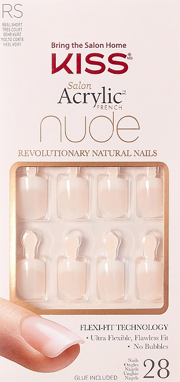 Набор накладных ногтей, нюд - Kiss Salon Acrylic Nude Nails Breathtaking — фото N1