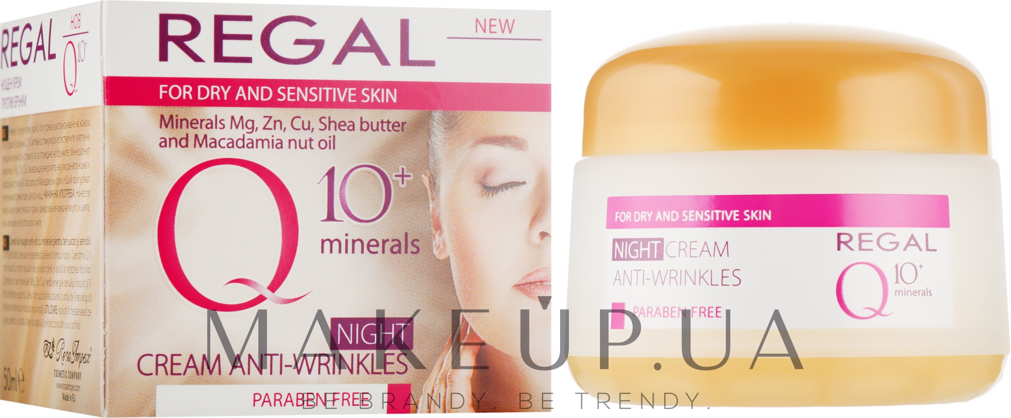 Ночной крем против морщин для сухой и чувствительной кожи - Regal Q10 + Minerals Night Cream Anti-Wrinkles — фото 50ml