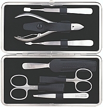 Манікюрний набір, 5 предметів  "Master", застібка-кліпса, black - Erbe Solingen Manicure Clip-Top Case — фото N1