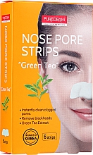Полоски для носа "Зеленый чай" - Purederm Nose Pore Strips — фото N1