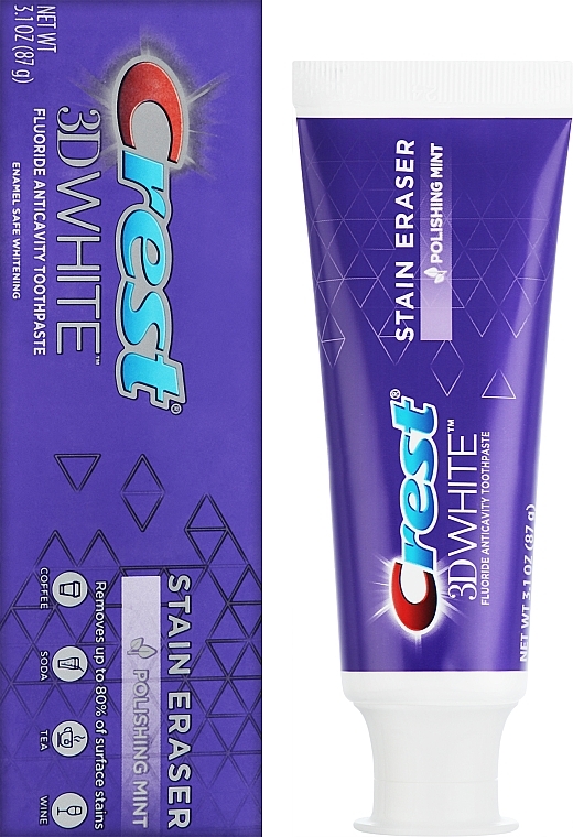 Відбілювальна зубна паста - Crest 3D White Stain Eraser Fresh Mint Whitening Toothpaste — фото N2