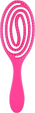 Парфумерія, косметика Щітка для волосся масажна, скелетон "Flexi", овальна, 24 см, рожева - Titania