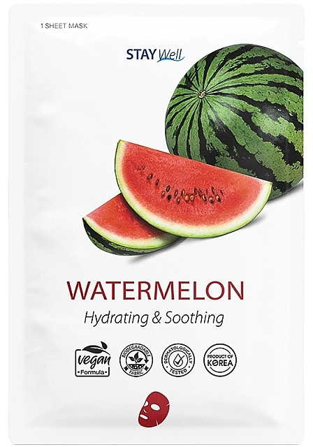 Тканевая маска с арбузом - Stay Well Watermelon Face Mask — фото N1
