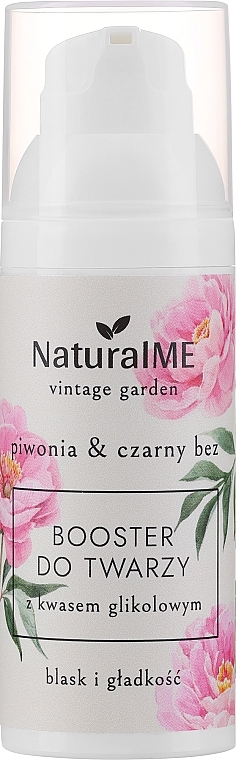 Бустер для лица с гликолевой кислотой "Пион и бузина" - NaturalME Vintage Garden Peony & Elderberry Shine & Smoothness Booster — фото N1