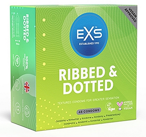 Презервативы ребристые с точками - EXS Ribbed & Dotted Condoms — фото N1