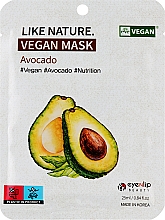 Тканевая маска для лица с авокадо - Eyenlip Like Nature Vegan Mask Avocado — фото N1