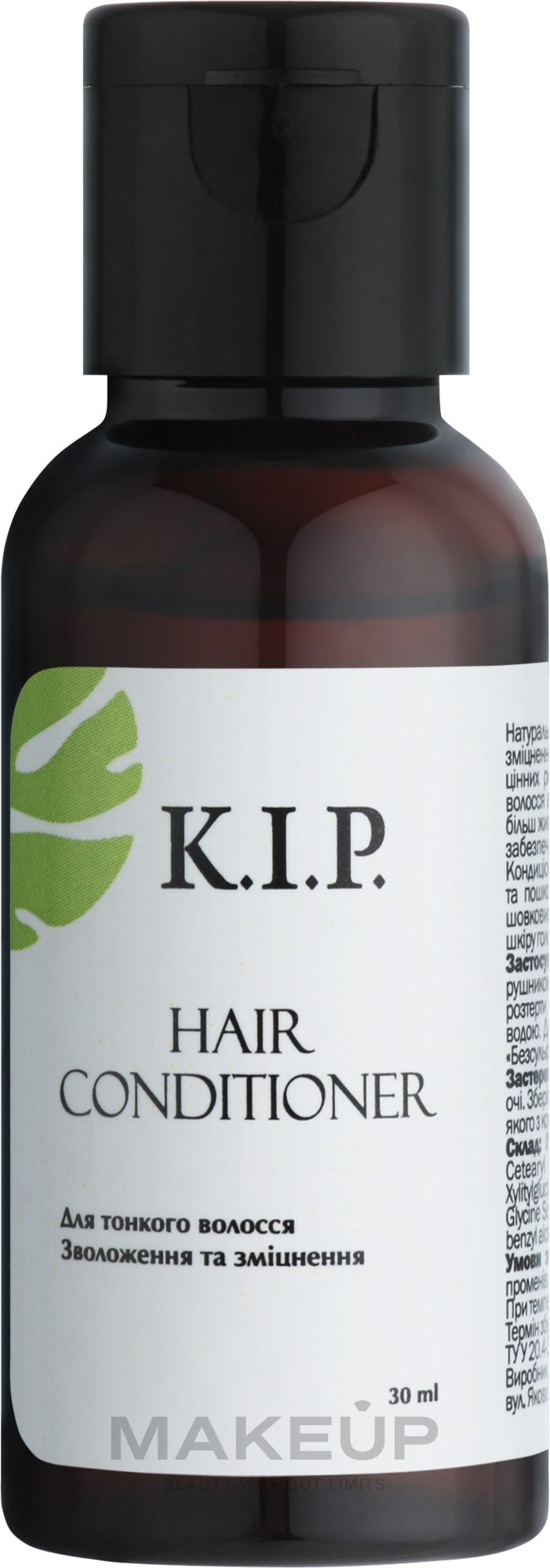 Відновлюючий кондиціонер для тонкого волосся "Зволоження та зміцнення" - K.I.P. Conditioner (пробник) — фото 30ml