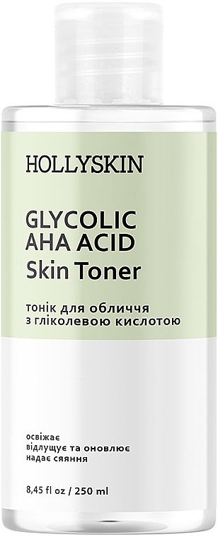 Тонік для обличчя, з гліколевою кислотою - Hollyskin Glycolic AHA Acid Skin Toner — фото N1