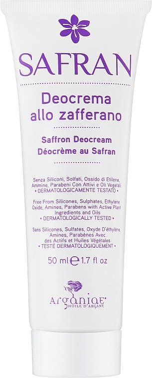 Нежный деокрем с органическим экстрактом шафрана для тела - Arganiae Safran Deocream — фото N1