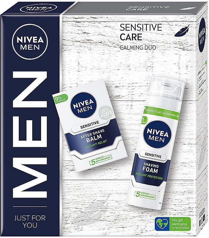 Набор мужской - NIVEA MEN Sensitive Care 2024 (foam/200ml + af/sh/bl/100ml) — фото N1