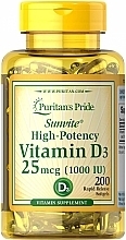 Дієтична добавка "Вітамін D3", 25 мкг - Puritan's Pride Vitamin D3 — фото N1
