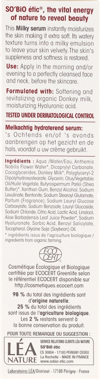 Интенсивная увлажняющая сыворотка с ослиным молоком - So'Bio Etic Mon Lait d'Anesse Hydrating Booster Serum — фото N3