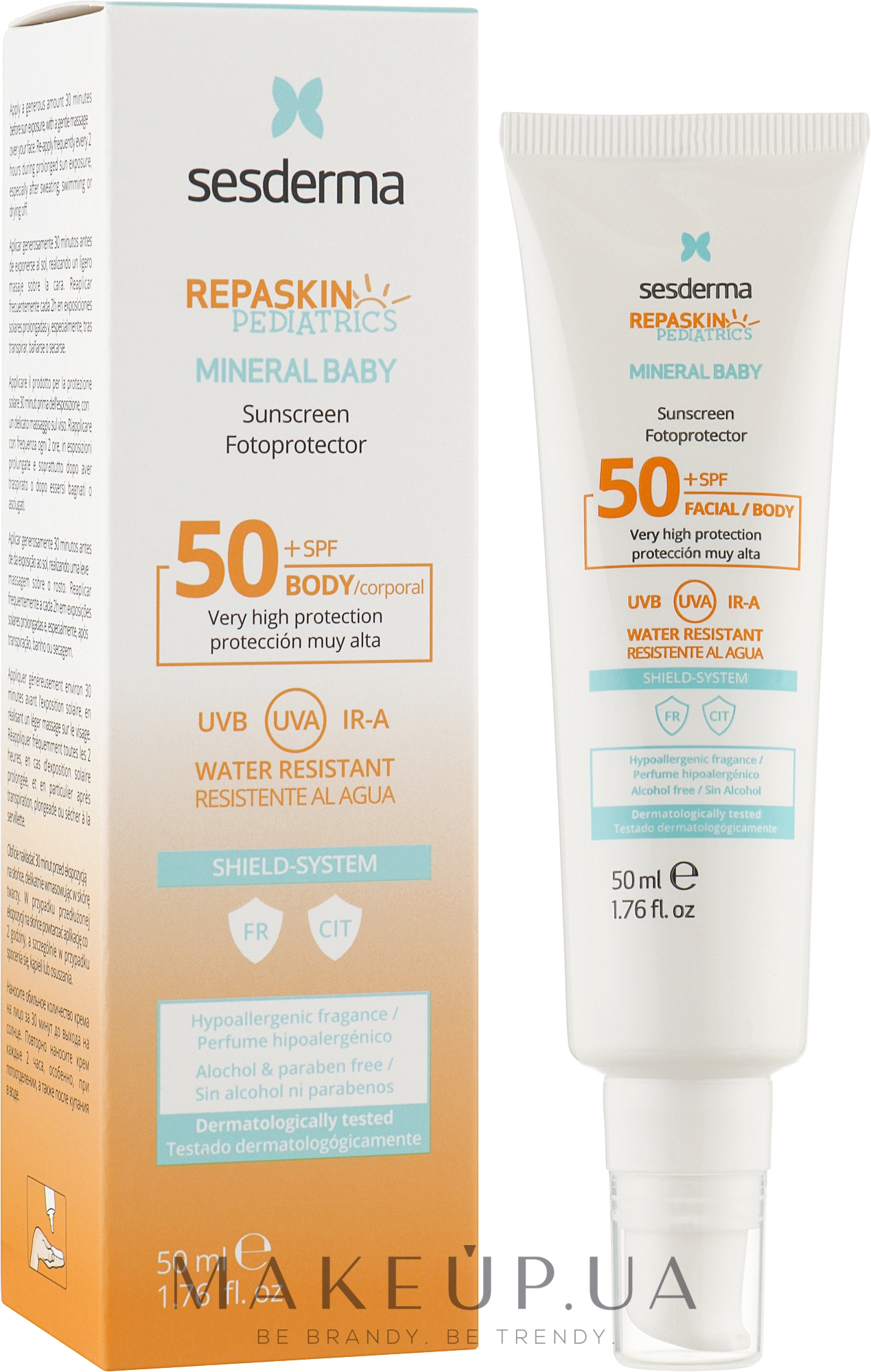 Солнцезащитный крем для детей - Sesderma Repaskin Pediatrics Mineral Baby Emulsion SPF50+ — фото 50ml