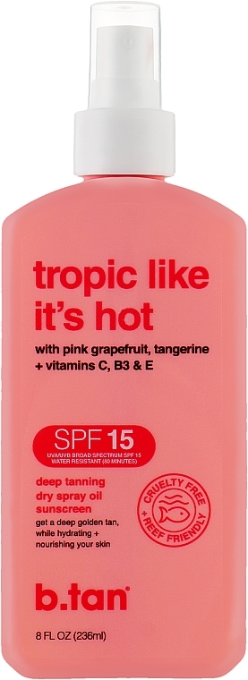 Олія для засмаги з SPF 15 "Tropic Like It's Hot" - B.tan Tanning Oil — фото N1