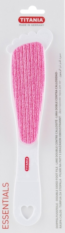 Педикюрна двостороння пилка з абразивом і пемзою, рожева - Titania — фото N1