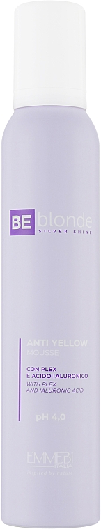 Мусс для волос несмываемый "Антижелтый" - Emmebi Italia Be Blonde Silver Anti Yellow Mousse — фото N1