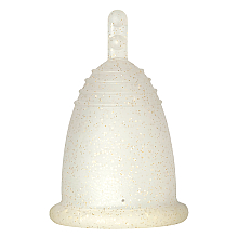Парфумерія, косметика Менструальна чаша з ніжкою, розмір L, золотий глітер - MeLuna Sport Menstrual Cup Stem