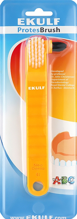Щетка для очистки зубных протезов, желтая - Ekulf