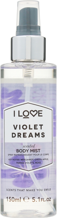 Освежающий спрей для тела "Фиалковые мечты" - I Love Violet Dreams Body Mist — фото N1