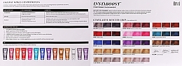 Палитра цветов кондиционирующих цветных масок для волос - Aloxxi Swatch Chart & Usage Guide INSTABOOST Conditioning Colour Masque  — фото N2