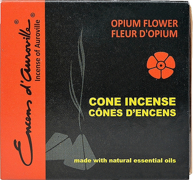 Благовония в конусах "Цветок опиума" - Maroma Encens d'Auroville Cone Incense Opium Flower — фото N1