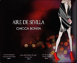 Духи, Парфюмерия, косметика Instituto Espanol Aire de Sevilla Chicca Bonita - Набор (edt/150ml + sh/gel/100ml + cr/100ml)