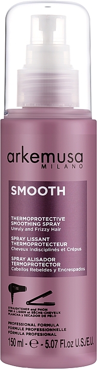 Термозахисний спрей для кучерявого та неслухняного волос - Arkemusa Smooth Spray