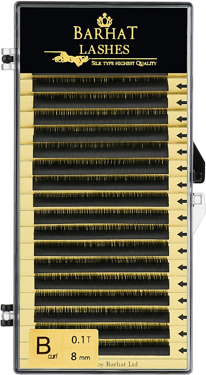 Накладные ресницы B 0,10 мм (8мм), 20 линий - Barhat Lashes — фото N1