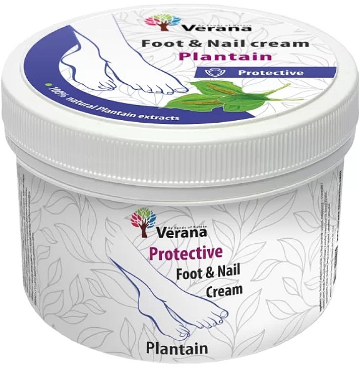 Защитный крем для ног и ногтей "Подорожник" - Verana Protective Foot & Nail Cream Plantain — фото N1