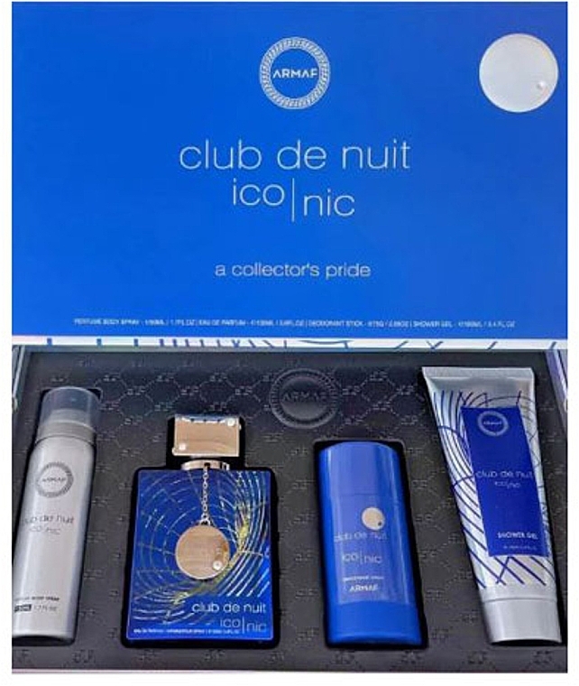 Armaf Club De Nuit Blue Iconic - Набор (edp/105ml+b/spray/50ml+deo/75g+sh/gel/100ml) — фото N1